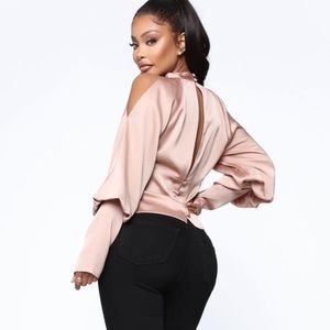 NWT All For The Attention Satin Top